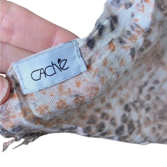 Cache Animal Print Swim Cover-Up in Beige and Brown